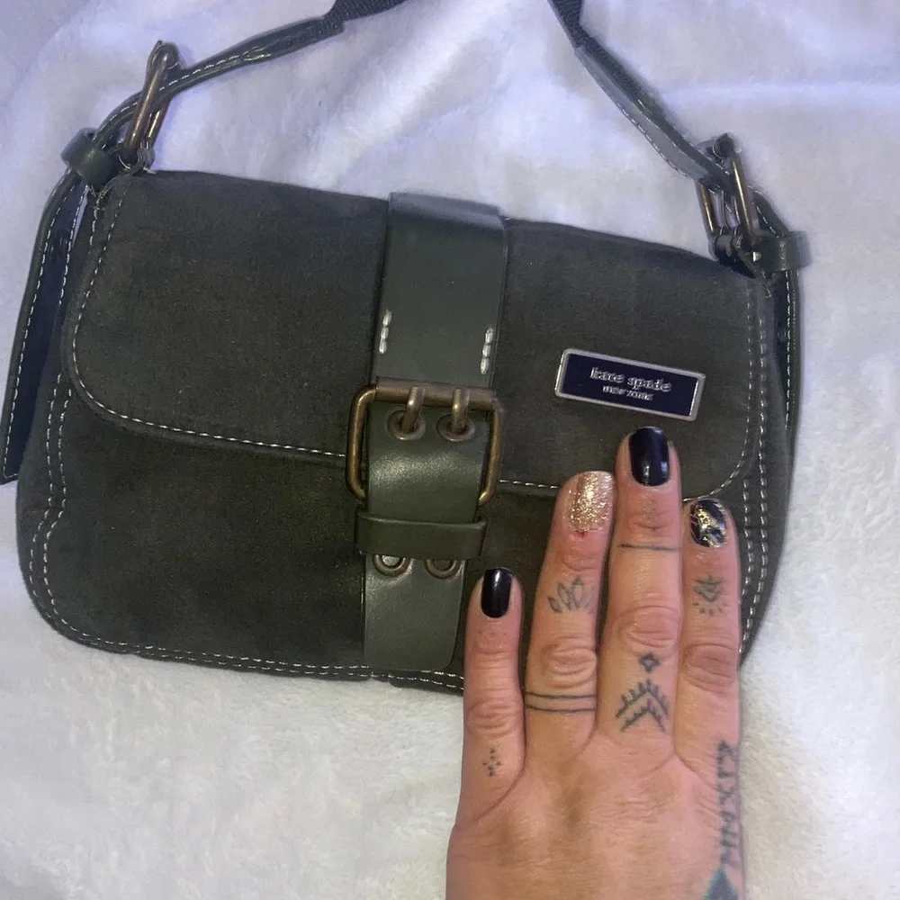 Kate Spade ❤️‍🔥 VINTAGE RARE❤️‍🔥 Olive Green shoulder Bag - Picture 6 of 8